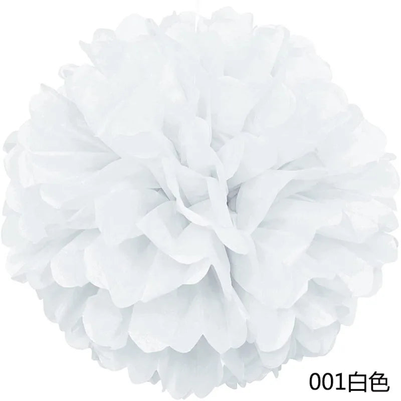 5pcs Wedding Decorative Paper Pompoms Pom Poms Flower Ball Party Home Decor Tissue Baby Shower Birthday Christmas DIY Decorat