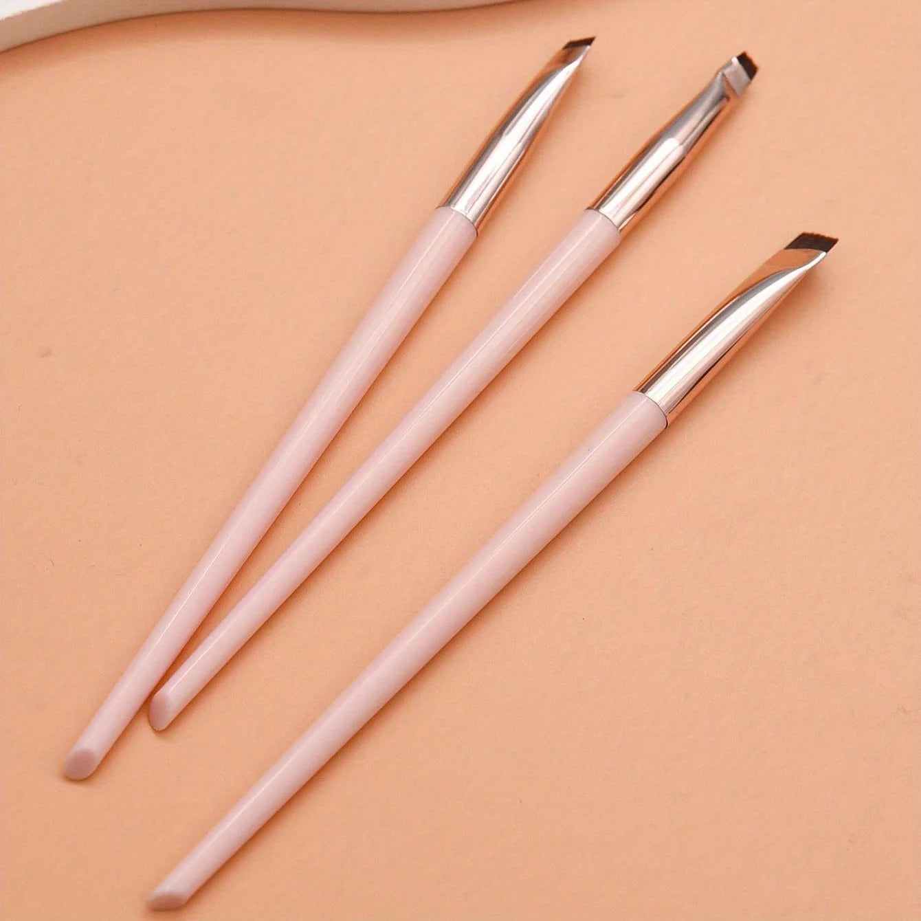 3pcs Makeup Brush Set, Blade Eyeliner Brush Fine Oblique Head Eyebrow Brush Outline Eyeliner Ultra-Thin Eye Shadow Brush Make
