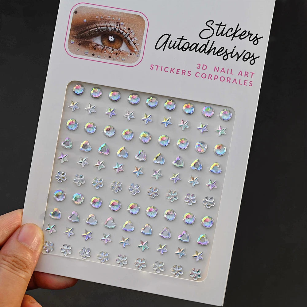 Stickers On The Face Rhinestone DIY Eyes Face Self Adhesive Temporary Tattoo For Makeup Party Festival Face Jewels Diamonds G