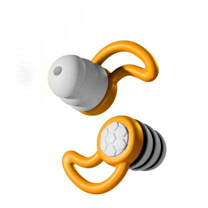 Silicone Noise Cancelling Earplugs Noise Filter Sleep Swimming Waterproof Three Layer Mute Earplugs - orange