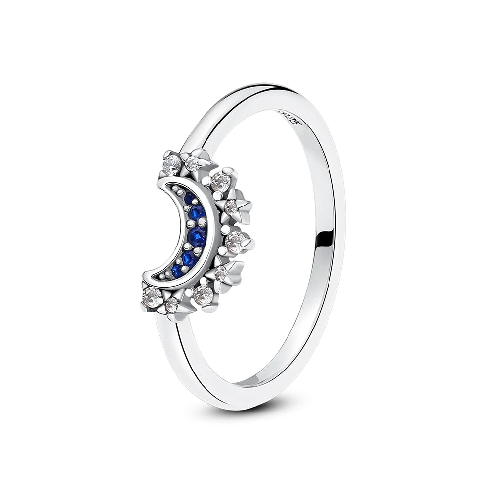 Original 925 Sterling Silver Ring Love Heart Pave CZ Crystal Stackable Rings For Women Wedding Engagement Birthday Gift Jewel