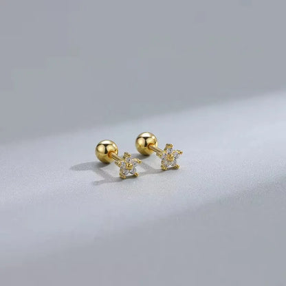 New Fashion Heart Stud Earrings for Women Hypoallergenic Screw Cartilage Helix Earring Girls Piercing Accessories Jewelry Gif