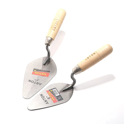 Carbon Steel Plastering Trowel 6 inch 7 inch Pointed Bricklaying Knife Round Wooden Handle Trowel Wall Brick Trowel Mason Too
