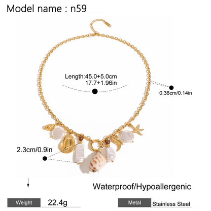 2026 Vintage Necklace On Neck Chain Women's Jewelry Accessories For Girls Clothing Aesthetic Gifts Fashion Pendant - gold n59
