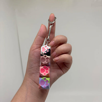 Cat Claw Keychain Key Ring Pendant Mobile Phone Backpack Pendant Desktop Accessories Fingertip Office Decompression Press Too