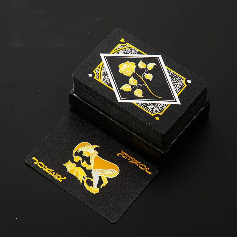 1PcsColor Black Gold Playing Card Game Card Group Waterproof Poker Suit Magic Dmagic Package Board Game Collection Entertainm