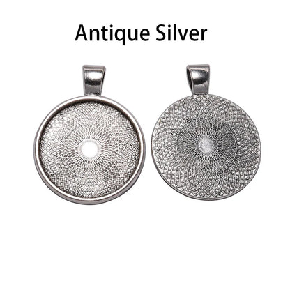 10Pcs 20/25/30mm Necklace Pendant Setting Cabochon Cameo Base Tray Bezel Blank For Pendants Cabochons Jewelry Making Accessor