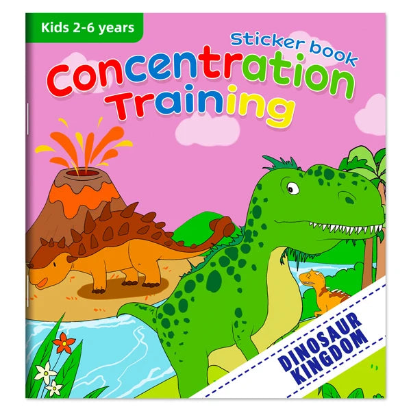 Montessori Toys Cartoon Sticker Books Focus on Potential Development Education Sticker Toys for Children 3-6Y - Dinasour