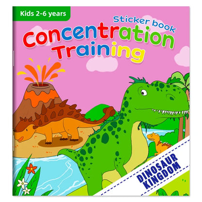 Montessori Toys Cartoon Sticker Books Focus on Potential Development Education Sticker Toys for Children 3-6Y - Dinasour