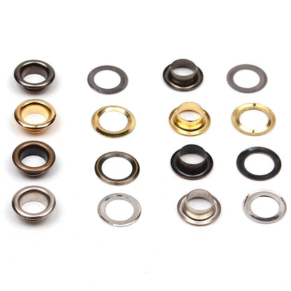 100sets 4mm Brass Eyelet with Washer Leather Craft Repair Grommet Round Eye Rings For Shoes Bag Clothing Leather Belt Hat