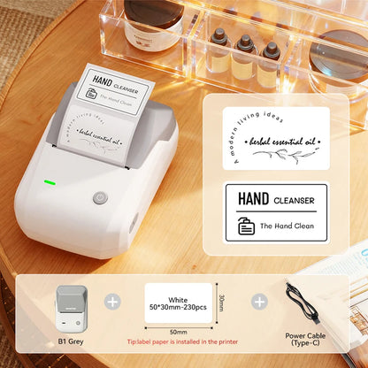 NIIMBOT B1 Portable Thermal Printer With Tapes 2 Inch Adhesive Label Printer Mini Bluetooth Sticker Maker Support Smartphones