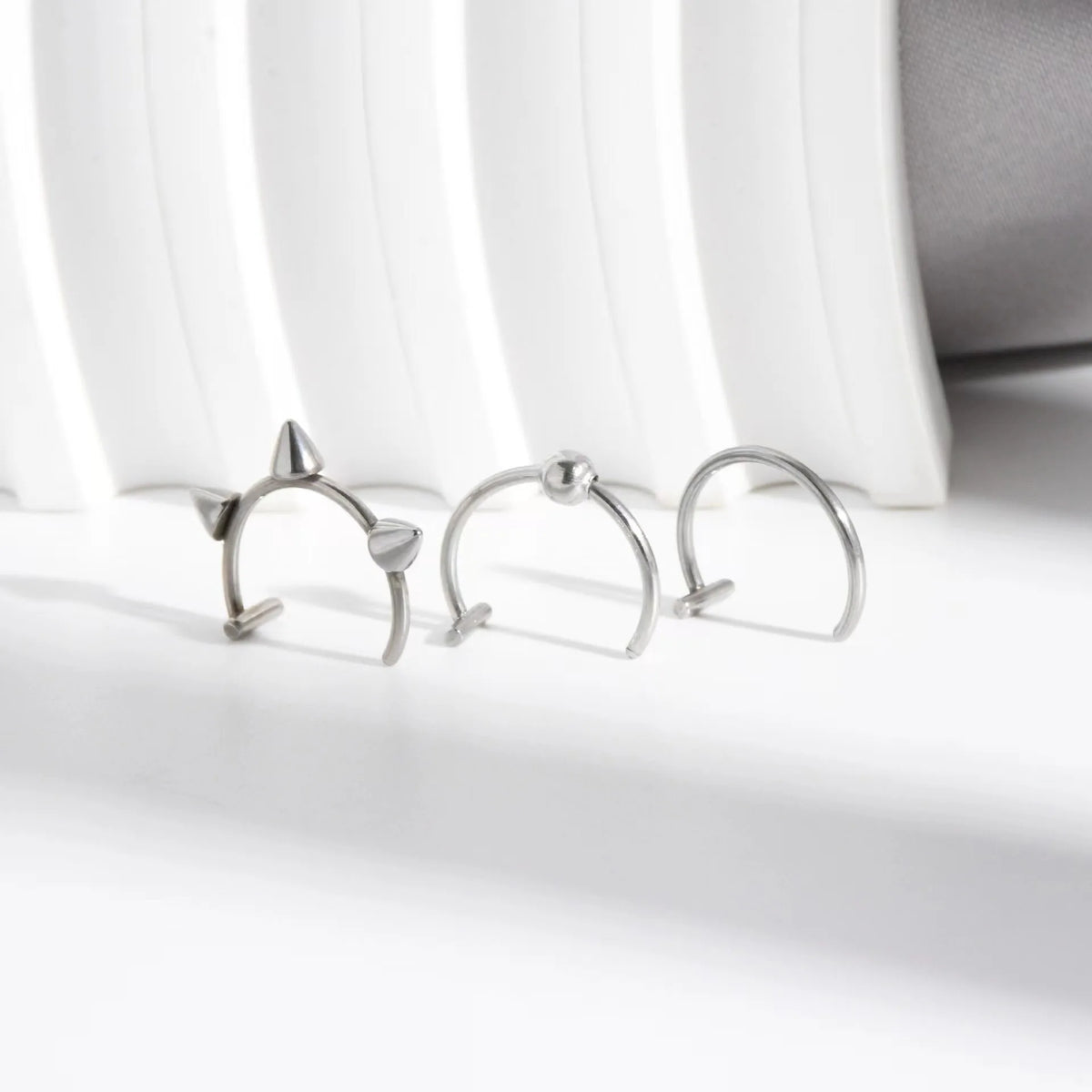 2Pcs/6Pcs Stainless Steel Fake C Clip Lip Ring Labret Piercing Earring Fake Nose Piercing Cool Women Body Jewelry Non-Pierced