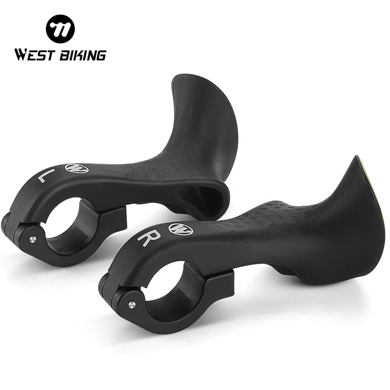 WEST BIKING 1 Pair Bicycle Bar Ends Lightweight Ergonomic Bike Extension Handlebar MTB Bicycle Handlebar Grips Bike Accessori