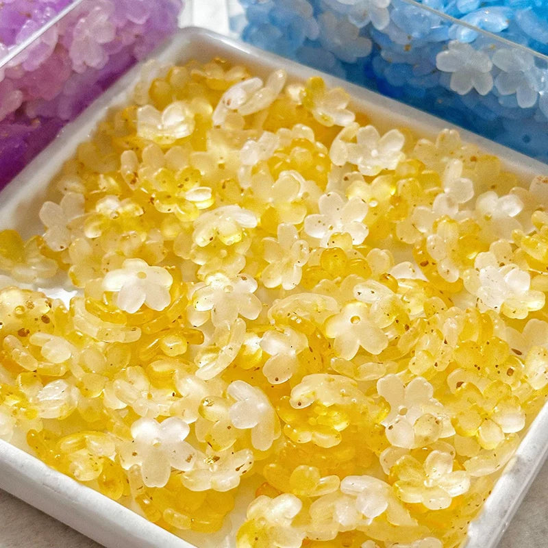 100Pcs/lot 10mm Colorful Flower Acrylic Spacer Beads For Jewelry Making DIY Bracelet Necklace Accessories - Tape A-100Pcs