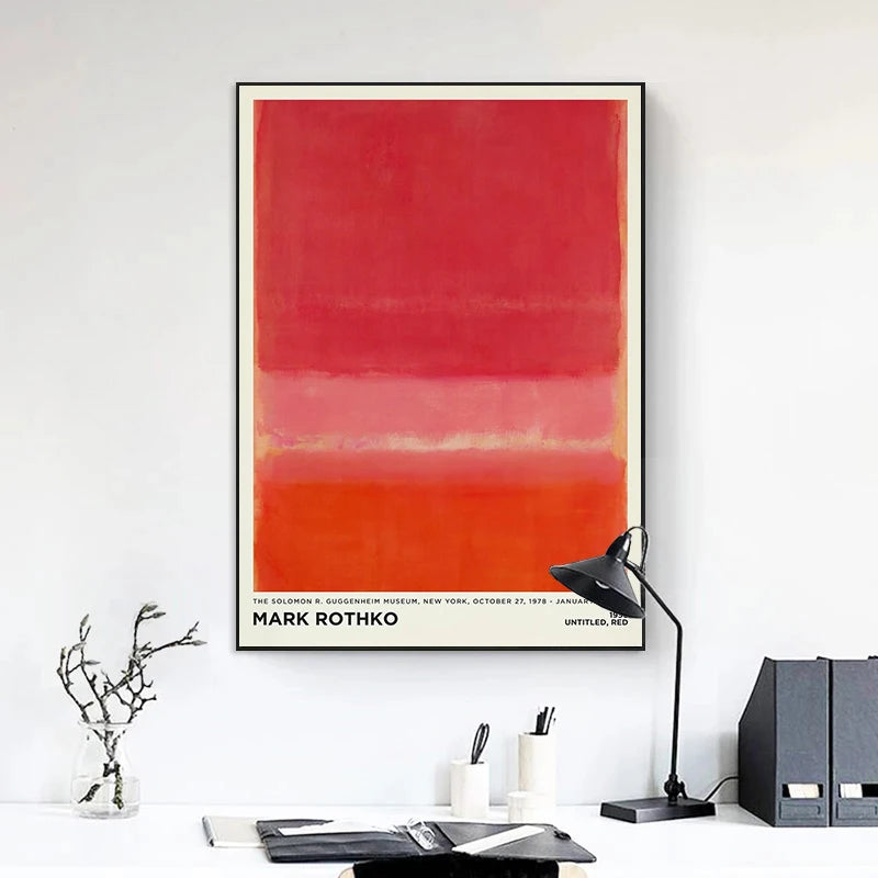 Vintage Minimalist Mark Rothko Canvas Painting Modern Exhibition Poster and Picture Print for Living Room Wall Art Home Decor