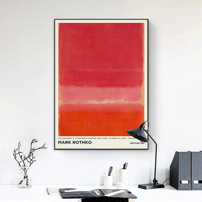 Vintage Minimalist Mark Rothko Canvas Painting Modern Exhibition Poster and Picture Print for Living Room Wall Art Home Decor