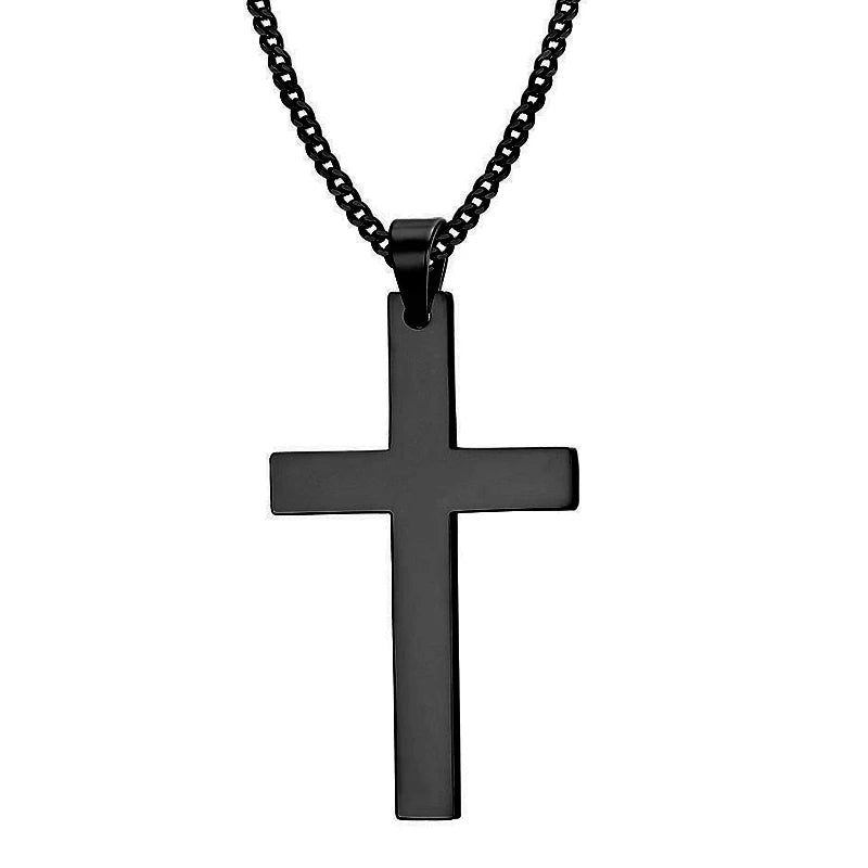 Fashion Stainless Steel Cross Pendant Necklace For Women Men Link Chain Charm Necklace Cool Boys Girls Punk Hip Hop Jewelry G