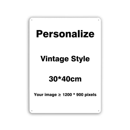 Custom Metal Tin Sign Vintage Wall Art Poster Personalise Room Decoration, Personalized Gift Free Design