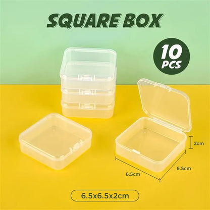 10pcs Plastic Box Rectangular Box Translucent Box Packing Box Storage Box Dustproof Solid Strong Jewelry Storage Case Contain