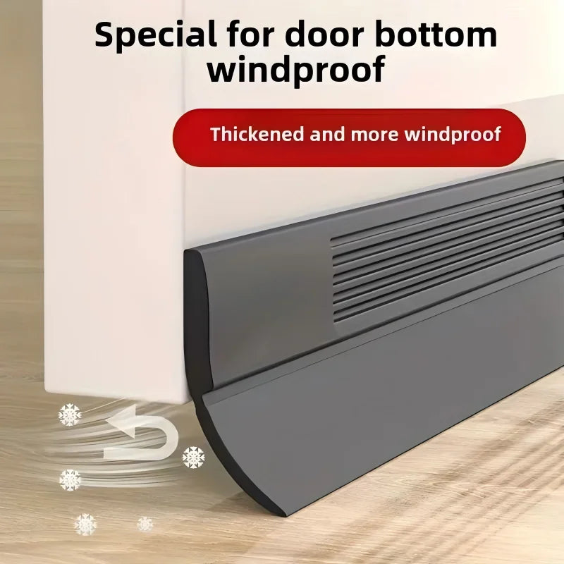 YITAPE 1M Thickened Door Bottom Seal Strip Self-Adhesive Silicone Rubber Weatherstrip Soundproof Windproof Dustproof Gap Seal