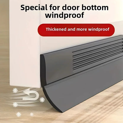 YITAPE 1M Thickened Door Bottom Seal Strip Self-Adhesive Silicone Rubber Weatherstrip Soundproof Windproof Dustproof Gap Seal