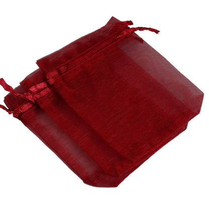 50/100pcs/lot Organza Gift Bag For Jewelry 24 Colors Drawstring Pouches For Wedding Christmas Candy Gift Bags Jewelry Packing
