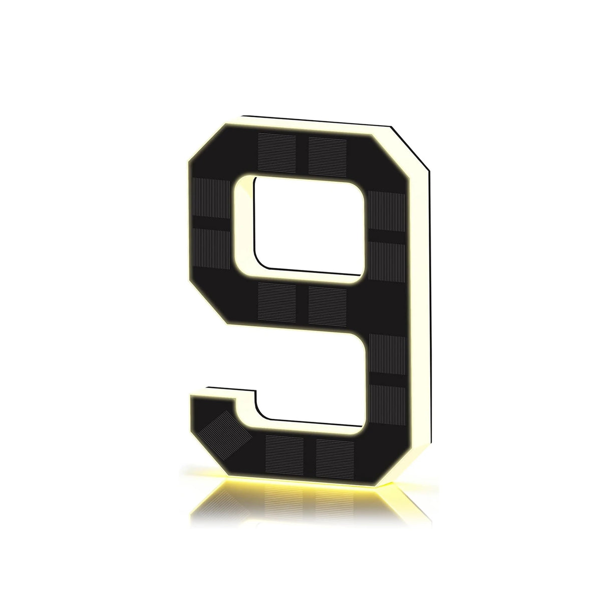Personalized Solar Powered Address Number Waterproof Modern Address Number for Outside House Light Up Courtyard Hotel Bar - 9