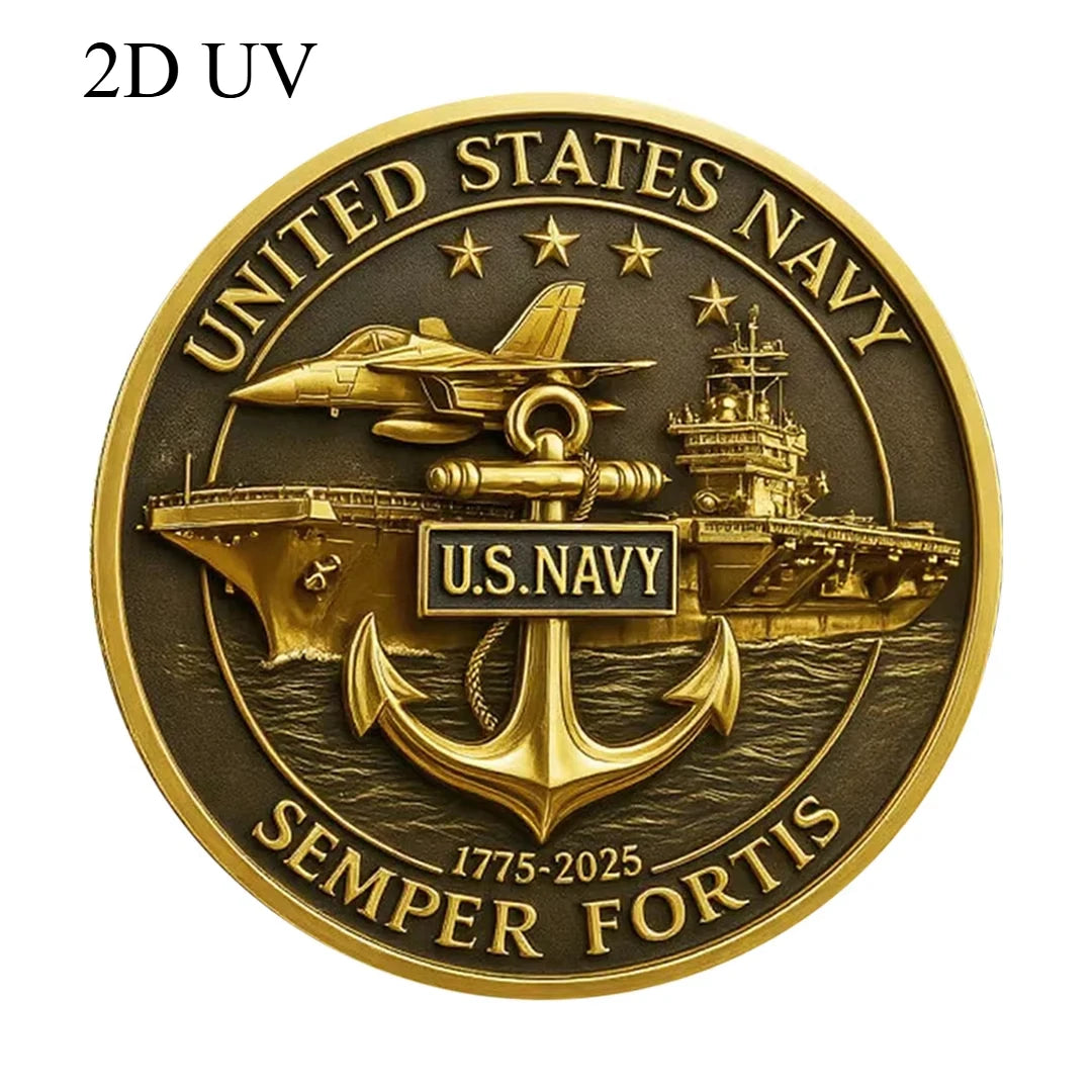 2D UV 1775-2025 250th Anniversary Gold Plated Collection Coin United States Semper Fortis Souvenir Coin