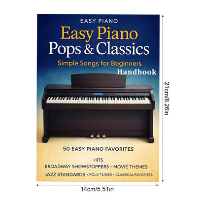 Piano Sheet Music Book for Beginners with Easy Classical Pieces Staff and Simplified Notation for Music Learners and Teaching