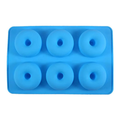 Heat Resistant Silicone Donut Mold for 6 Doughnuts Food Grade Silicone Bagels Pan for Baking Non Stick Mini Cupcake Mould - B