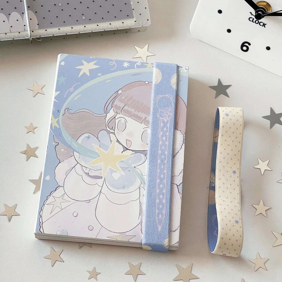 Elastic Strap for A7 M5 Planner Notebook Cute Star Decoration INS Style Storage Accessory Kawaii Straps for Scrapbooking - B2