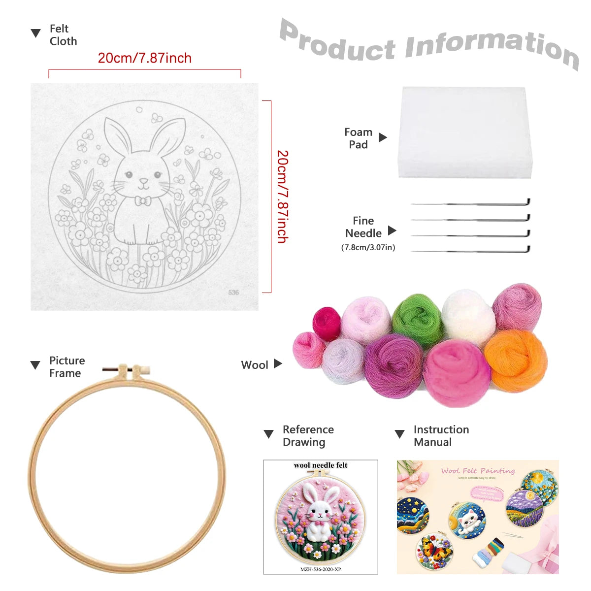 Needle Felting Kit For Beginner Wool Painting Kit DIY Felt Wool Needle Felt Set Tool Landscape Gift Picture For Home Decors