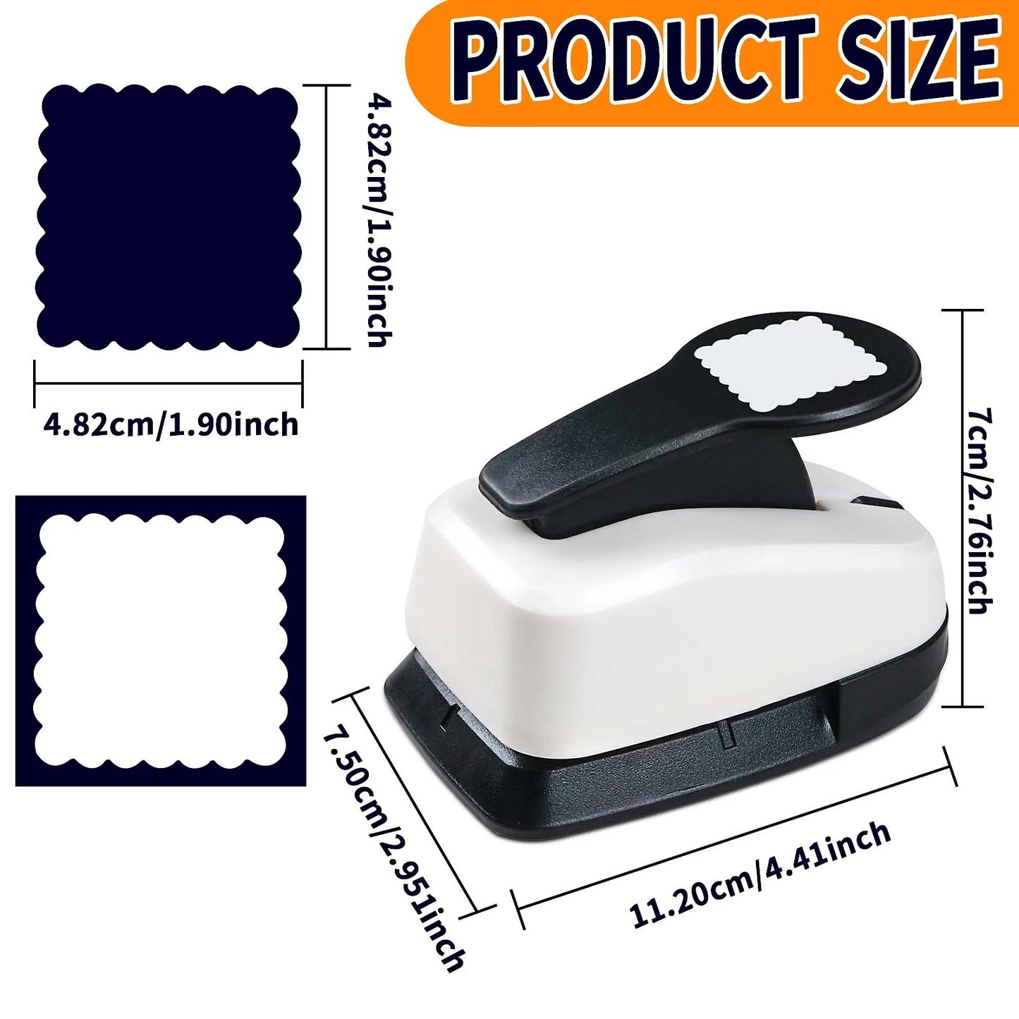 Postage Stamp Scalloped Square Paper cutter tool for crafts Hole Punchers 25mm 38mm 50mm for crafting for scrapbook cardmakin