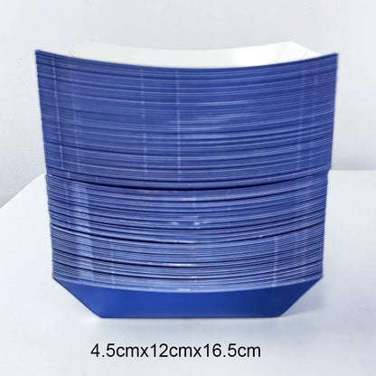 6/12/24 Solid Color Paper Food Trays Disposable Food Boat Black White Blue Yellow Popcorn Box Baby Showe Birthday Party Suppl