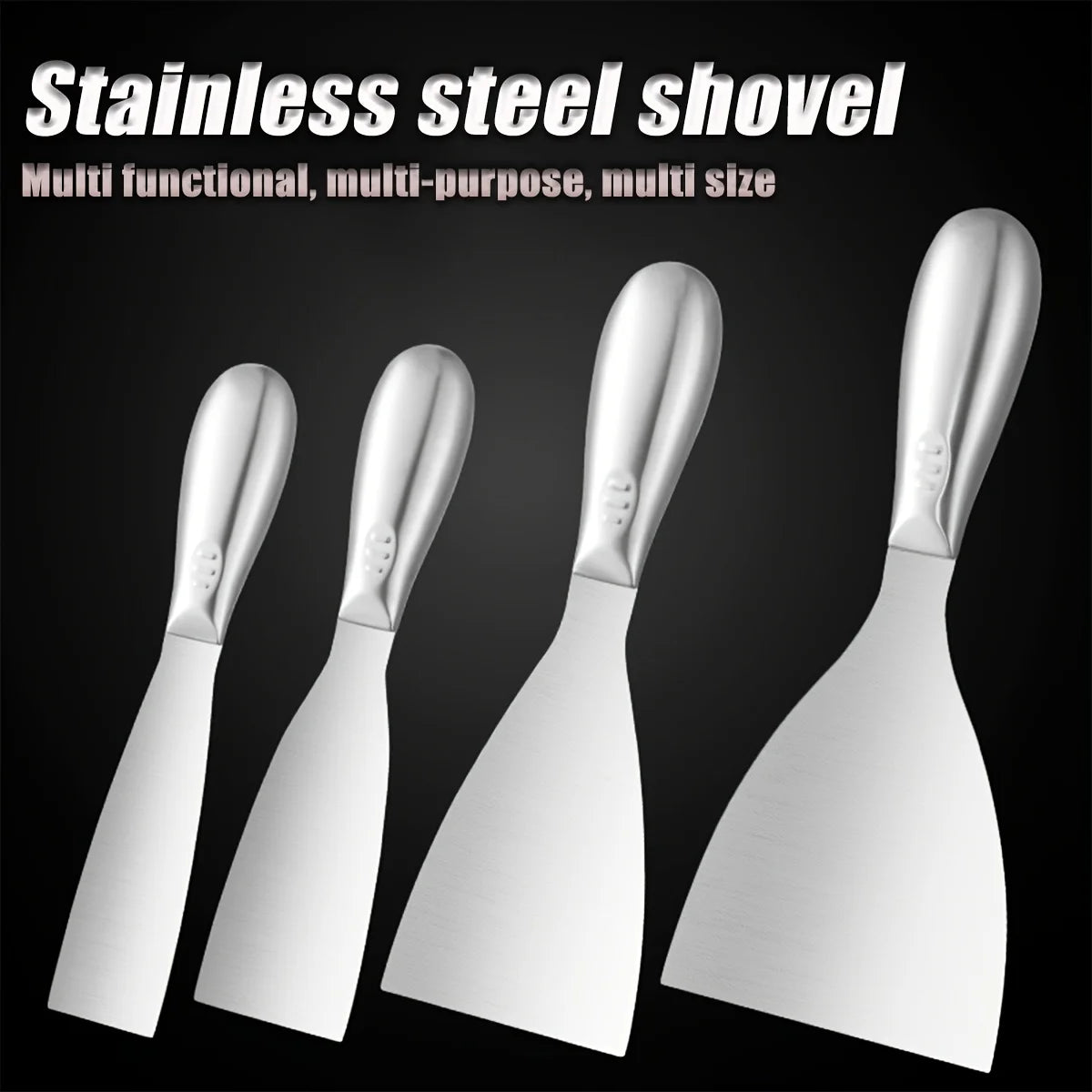 Premium Polished All-Stainless Steel Scraper Tool for Drywall Finishing,Professional Grade Putty Blade for Scraping Paint