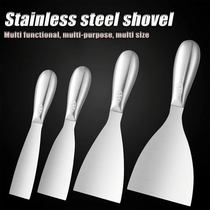 Premium Polished All-Stainless Steel Scraper Tool for Drywall Finishing,Professional Grade Putty Blade for Scraping Paint