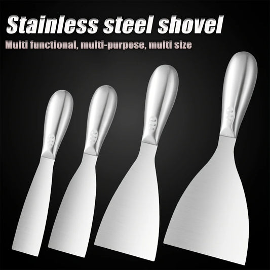 Premium Polished All-Stainless Steel Scraper Tool for Drywall Finishing,Professional Grade Putty Blade for Scraping Paint
