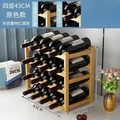 Red WineRack Decoration Household Grid Wine Display Rack Table Creative WineBottle rack Simple wine Cabinet Assemble StorageR