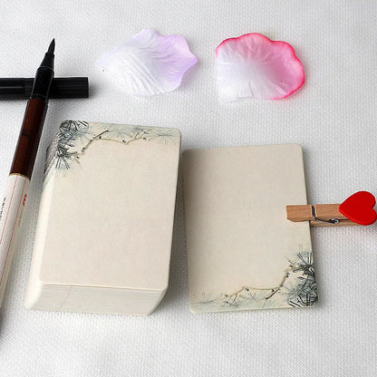 20/40Pcs Blank Greeting Cards, Chinese Style Paper, White Kraft, Small, Floral, DIY Crafts - C / 40Pcs