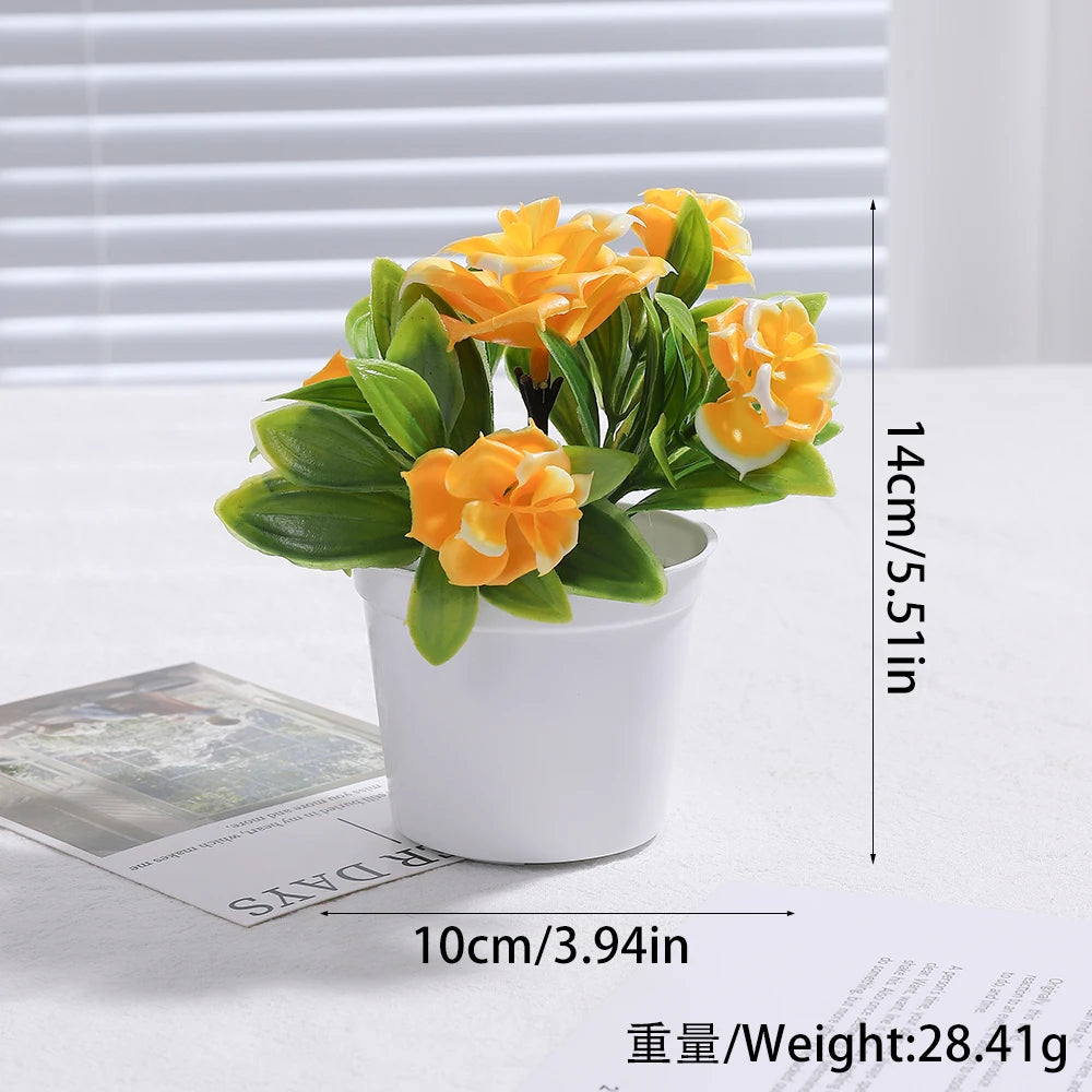 Artificial Plants Bonsai Simulated Tree Potted Fake Flowers Table Porch Potted Ornaments Home Wedding Decor Housewarming Gift