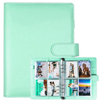 Kpop Photocard Binder with 25 pages 4-Pocket Card Collector Album with 200 Card Slots PU Leather Cover Organizing Cards - Gre