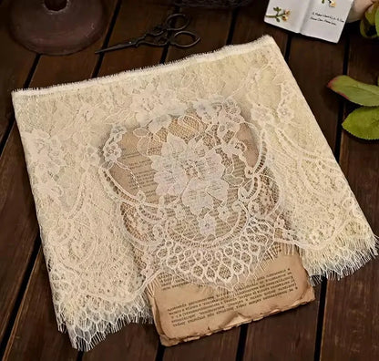 26cm Wide Eyelashes Lace Trim DIY Handmade Decoration Clothing Wedding Dress Lace Skirt Sleeve Accessories Fabric - light apr