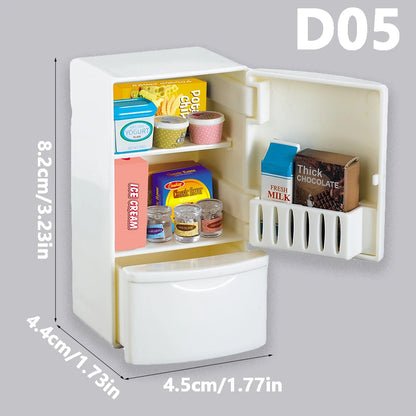 1:12 Miniature Furniture Forest Family Kitchen Toy Dining Table Dollhouse Accessories Bathroom Pretend Play For Girl Gifts To