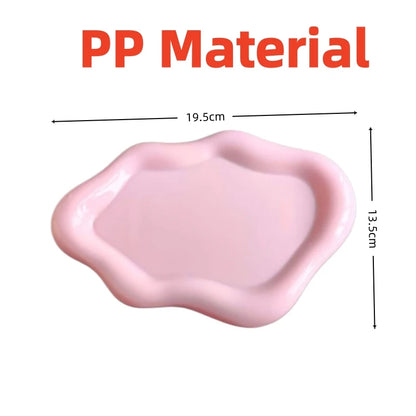 Cloud-Shaped Jewelry Tray Decorative Plate for Rings Earrings Bracelets & Necklaces Plastic Vanity Tray for Women Bedroom Dec