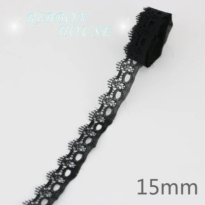 (10 yards/roll) Black lace fabric ribbon Webbing Decoration Lovely gift packing Material - 17