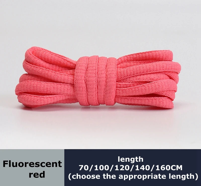 Men's And Women's Sports Shoelaces Color Flat Semicircular Shoelace Suitable For All Shoes Round Laces 23 Colors 1 Pair - Flu