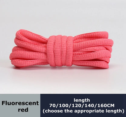 Men's And Women's Sports Shoelaces Color Flat Semicircular Shoelace Suitable For All Shoes Round Laces 23 Colors 1 Pair - Flu