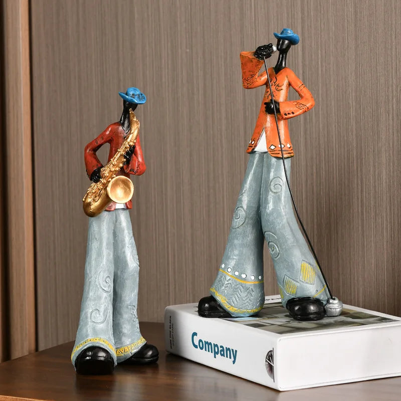 Creative American Band Decoration Musical Instrument Model Living Room Porch Study Nordic Arts And Crafts Statue Sculpture Ho