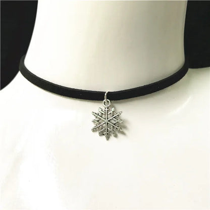 90's Inspired Gothic Lolita Punk Choker Necklace Black Velvet Suede Steampunk Torques Jewelry Statement Colar Christmas Gift 