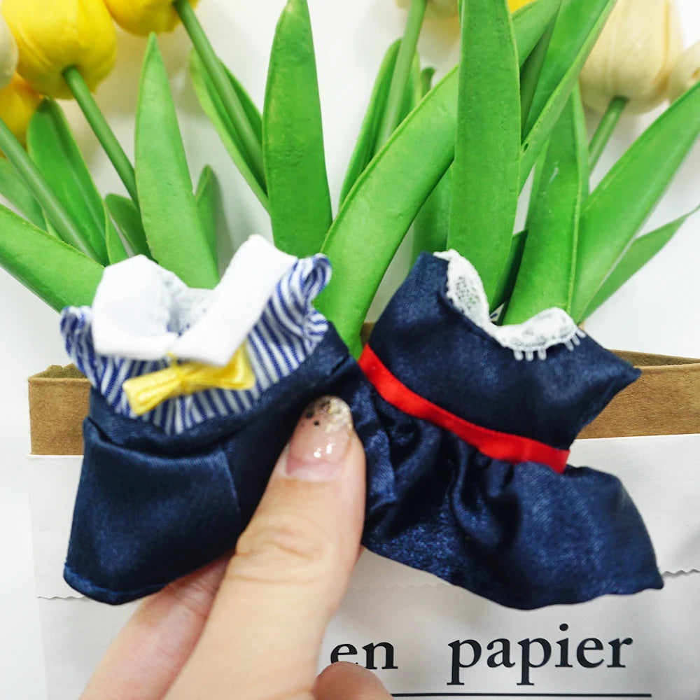 Dress Dollhouse Accessories 1:12 Forest Animal Family Clothes Fashion Daily Wear Casual Outfits Vest Shirt Skirt Pants for Do
